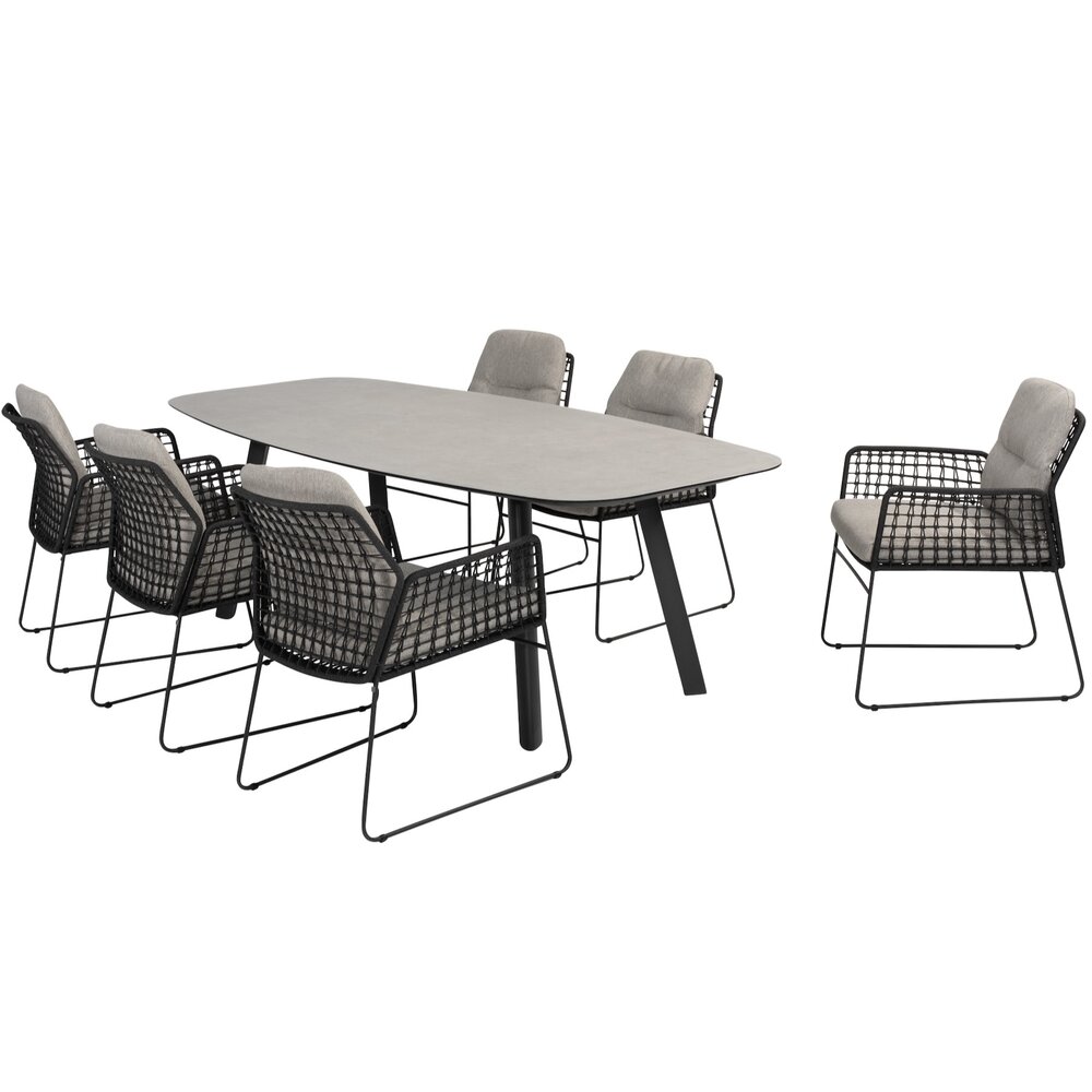Taste 4SO Rhodos Manolo dining tuinset keramiek 240xH103 cm 7 delig antraciet Taste 4SO Taste 4SO Rhodos Manolo dining tuinset keramiek 240xH103 cm 7 delig antraciet Taste 4SO