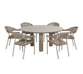 Taste 4SO Sienna Donato dining tuinset 160xH75 cm 7 delig keramiek latte Taste 4SO