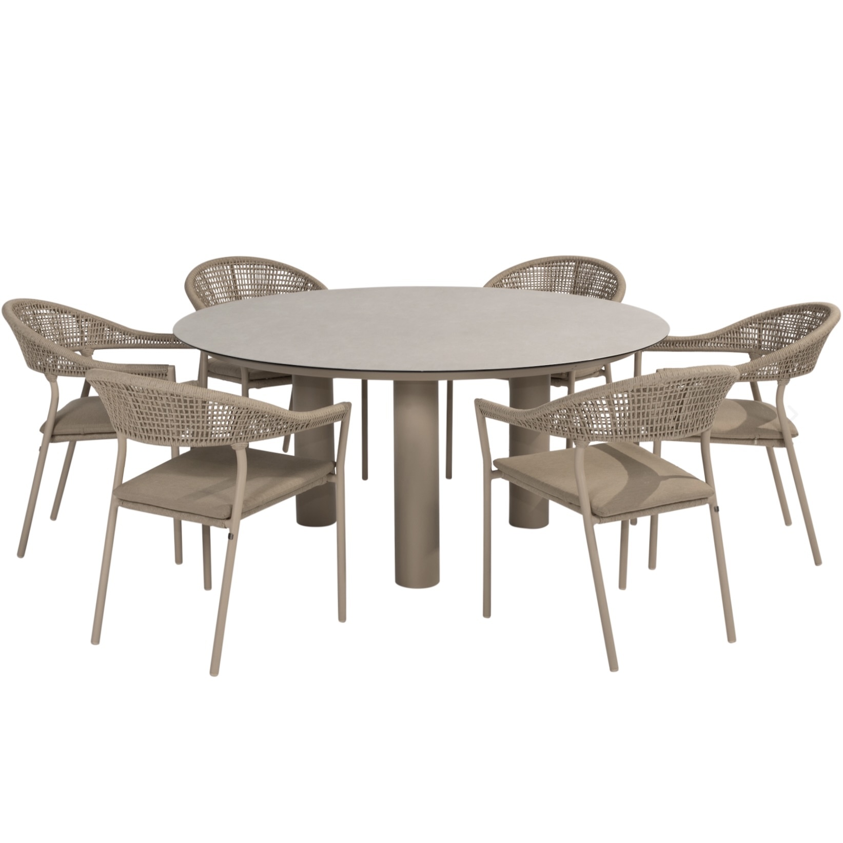 Taste 4SO Sienna Donato dining tuinset 160xH75 cm 7 delig keramiek latte 