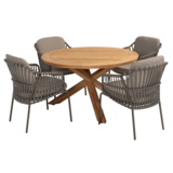 4 Seasons Outdoor Prado Capalbio dining tuinset 130xH75 cm rond 5 delig teak terre 4 Seasons Outdoor 4 Seasons Outdoor Prado Capalbio dining tuinset 130xH75 cm rond 5 delig teak terre 4 Seasons Outdoor