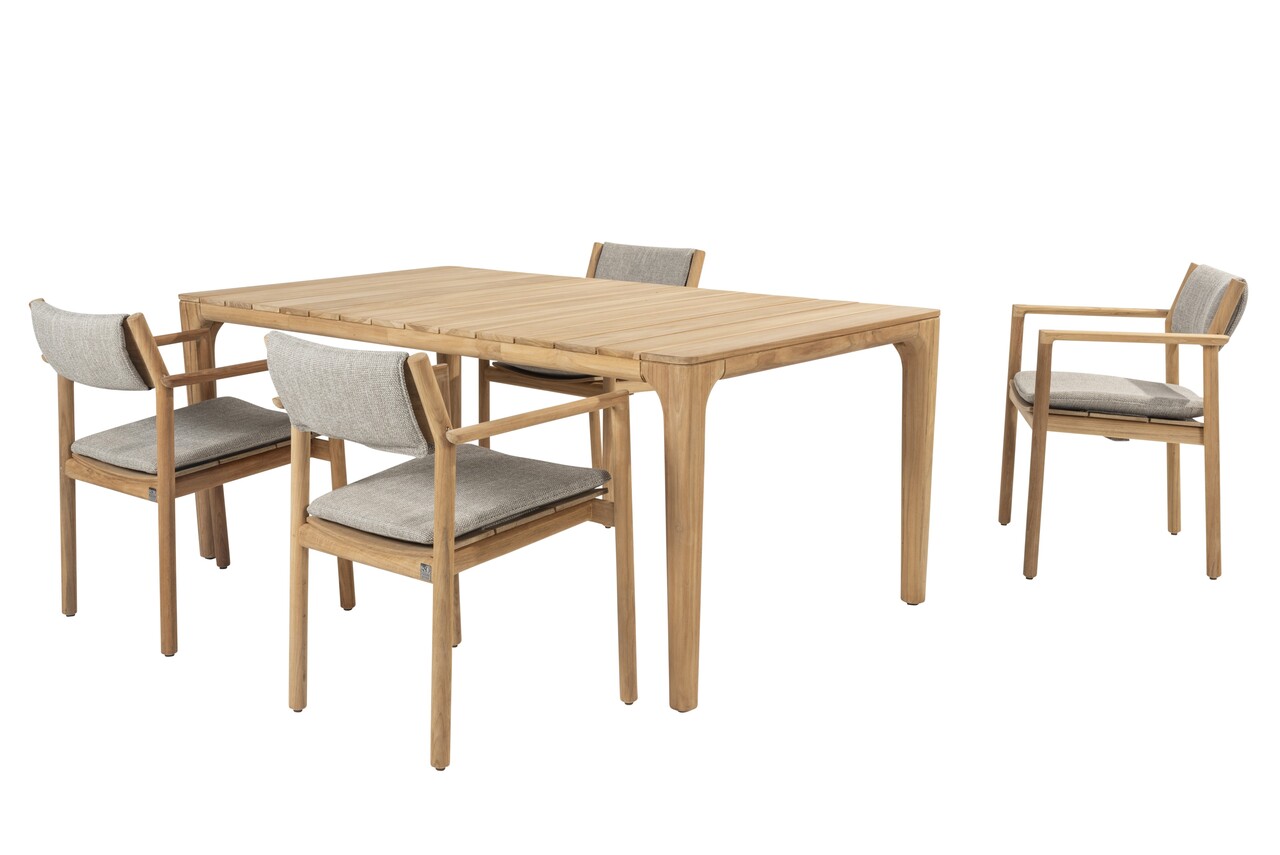 4 Seasons Outdoor Liam Levi dining tuinset 5 delig 180x100xH75 cm teak 4 Seasons Outdoor 4 Seasons Outdoor Liam Levi dining tuinset 5 delig 180x100xH75 cm teak 4 Seasons Outdoor