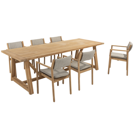 4 Seasons Outdoor Noah Levi dining tuinset 7 delig 260x100xH75 cm teak 4 Seasons Outdoor 4 Seasons Outdoor Noah Levi dining tuinset 7 delig 260x100xH75 cm teak 4 Seasons Outdoor