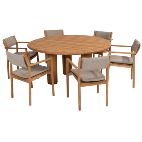4 Seasons Outdoor Corsica Levi dining tuinset 7 delig 160 cm rond teak 4 Seasons Outdoor 4 Seasons Outdoor Corsica Levi dining tuinset 7 delig 160 cm rond teak 4 Seasons Outdoor