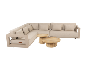 4 Seasons Outdoor Pablo Metropolitan hoek loungeset 5 delig teak latte 4 Seasons Outdoor