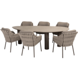 4 Seasons Outdoor Arizona Montera dining tuinset 7 delig 240x130xH75 cm pebble keramiek terre 4 Seasons Outdoor