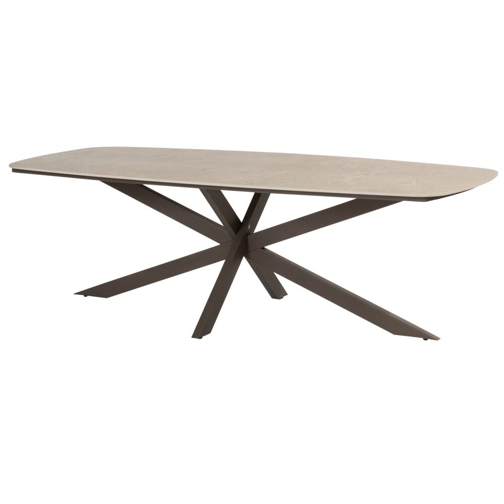 4 Seasons Outdoor Prado Montera barrel dining tuinset 7 delig 240x105xH75 cm keramiek terre 4 Seasons Outdoor