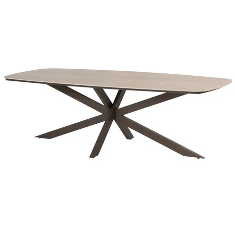 4 Seasons Outdoor Prado Montera barrel dining tuinset 7 delig 240x105xH75 cm keramiek terre 4 Seasons Outdoor