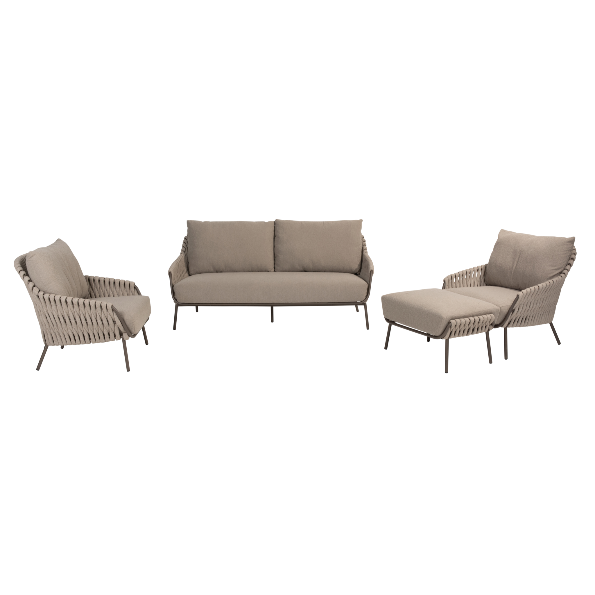 4 Seasons Outdoor Montera stoel bank loungeset 4 delig rope terre 