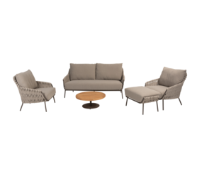 4 Seasons Outdoor Montera stoel bank loungeset 5 delig teak rope terre 4 Seasons Outdoor 4 Seasons Outdoor Montera stoel bank loungeset 5 delig teak rope terre 4 Seasons Outdoor