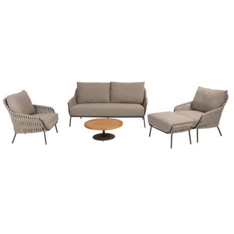 4 Seasons Outdoor Montera stoel bank loungeset 5 delig teak rope terre 4 Seasons Outdoor 4 Seasons Outdoor Montera stoel bank loungeset 5 delig teak rope terre 4 Seasons Outdoor