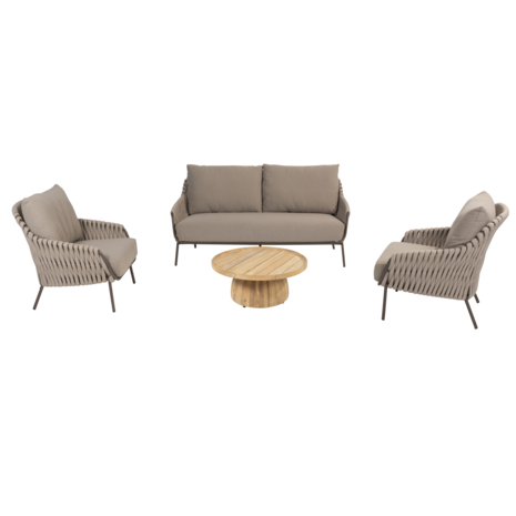 4 Seasons Outdoor Montera stoel bank loungeset 4 delig teak rope terre 4 Seasons Outdoor 4 Seasons Outdoor Montera stoel bank loungeset 4 delig teak rope terre 4 Seasons Outdoor