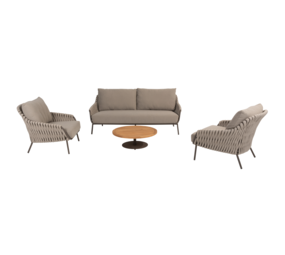 4 Seasons Outdoor Montera stoel bank loungeset 4 delig teak rope terre 4 Seasons Outdoor 4 Seasons Outdoor Montera stoel bank loungeset 4 delig teak rope terre 4 Seasons Outdoor