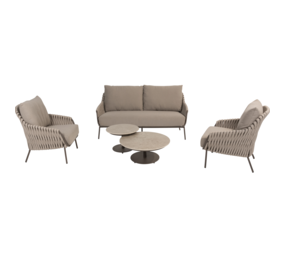 4 Seasons Outdoor Montera stoel bank loungeset 5 delig keramiek rope terre 4 Seasons Outdoor