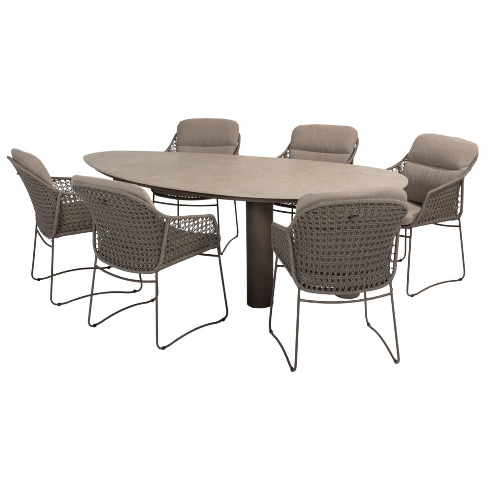 4 Seasons Outdoor Arizona Moretti pebble dining tuinset 7 delig 240x130xH75 cm keramiek terre 4 Seasons Outdoor 4 Seasons Outdoor Arizona Moretti pebble dining tuinset 7 delig 240x130xH75 cm keramiek terre 4 Seasons Outdoor