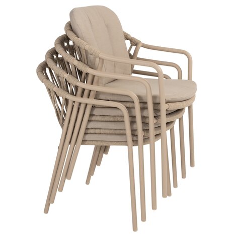 Taste 4SO Manitoba Prado dining tuinset 160 cm rond 7 delig zand teak Taste 4SO Taste 4SO Manitoba Prado dining tuinset 160 cm rond 7 delig zand teak Taste 4SO