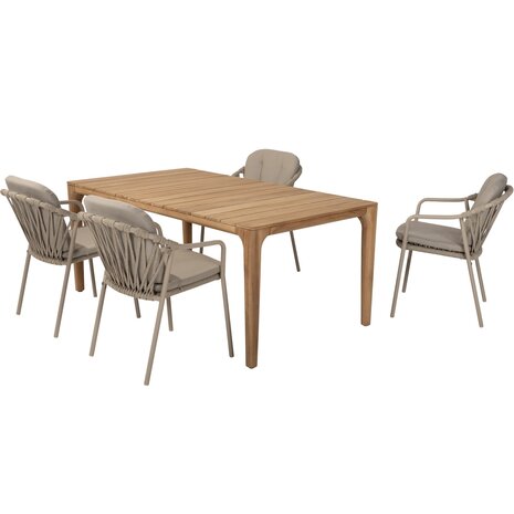 Taste 4SO Manitoba Liam dining tuinset 180x100xH75 cm 5 delig teak Taste 4SO Taste 4SO Manitoba Liam dining tuinset 180x100xH75 cm 5 delig teak Taste 4SO