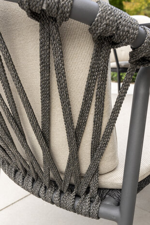 Taste 4SO Manitoba Locarno dining tuinset 160 cm rond 7 delig HPL antraciet 4 Seasons Outdoor