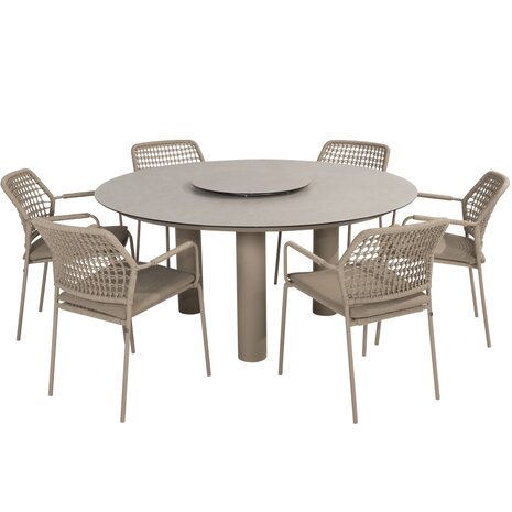 Taste 4SO Barista Donato dining tuinset 160xH75 cm 7 delig keramiek latte Taste 4SO Taste 4SO Barista Donato dining tuinset 160xH75 cm 7 delig keramiek latte Taste 4SO