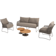 4 Seasons Outdoor Moretti stoel bank loungeset 5 delig teak rope terre 4 Seasons Outdoor