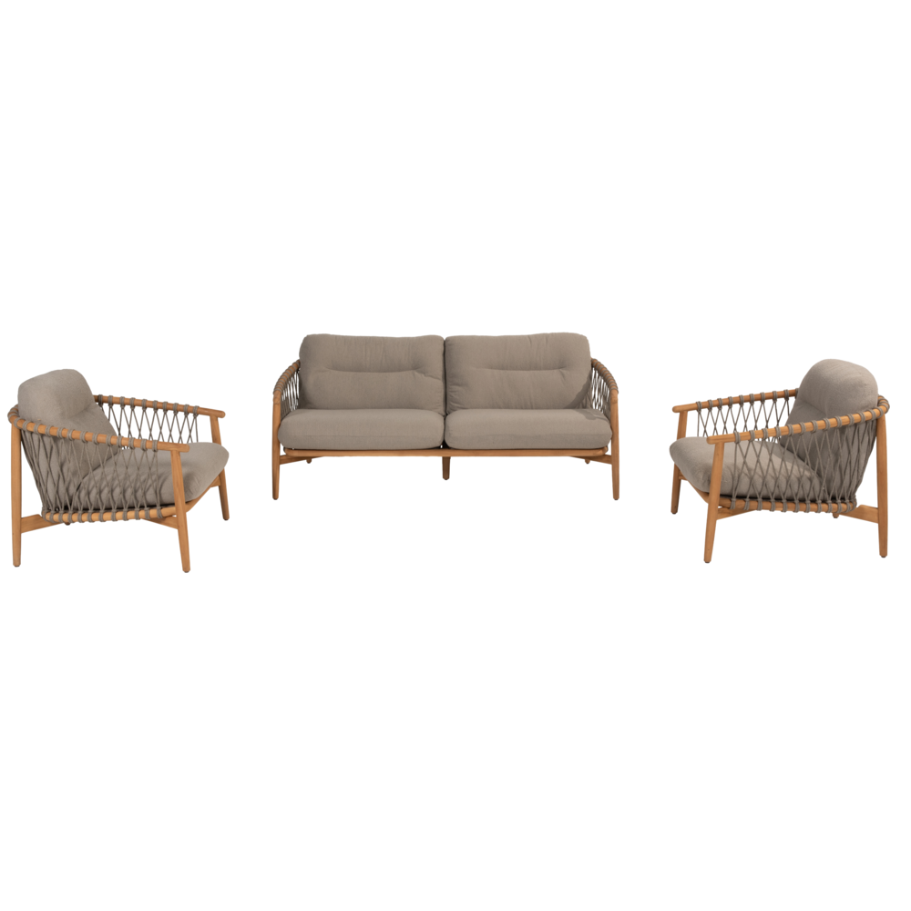 4 Seasons Outdoor Nora stoel bank loungeset 3 delig teak rope 4 Seasons Outdoor 4 Seasons Outdoor Nora stoel bank loungeset 3 delig teak rope 4 Seasons Outdoor