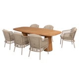 4 Seasons Outdoor Capri Puccini barrel dining tuinset 7 delig 240x110xH75 cm teak latte 4 Seasons Outdoor 4 Seasons Outdoor Capri Puccini barrel dining tuinset 7 delig 240x110xH75 cm teak latte 4 Seasons Outdoor