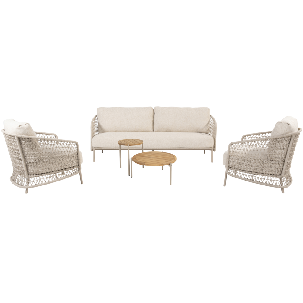 4 Seasons Outdoor Puccini stoel bank loungeset 5 delig teak latte 4 Seasons Outdoor 4 Seasons Outdoor Puccini stoel bank loungeset 5 delig teak latte 4 Seasons Outdoor