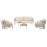 4 Seasons Outdoor Puccini stoel bank loungeset 5 delig teak latte 4 Seasons Outdoor