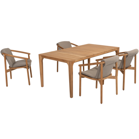 4 Seasons Outdoor Liam Tess dining tuinset 5 delig 180x100xH75 cm teak 4 Seasons Outdoor