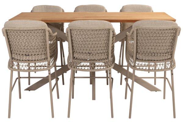 4 Seasons Outdoor Prado Tramonti barset 7 delig 200x70xH105 teak latte 4 Seasons Outdoor 4 Seasons Outdoor Prado Tramonti barset 7 delig 200x70xH105 teak latte 4 Seasons Outdoor