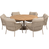 4 Seasons Outdoor Saba Sardinia low dining tuinset 7 delig 160 cm rond teak latte 4 Seasons Outdoor 4 Seasons Outdoor Saba Sardinia low dining tuinset 7 delig 160 cm rond teak latte 4 Seasons Outdoor