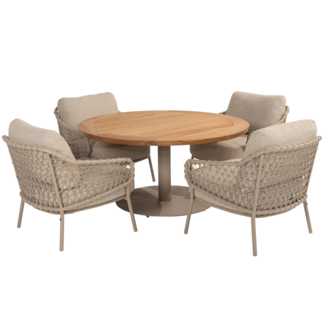 4 Seasons Outdoor Saba Sardinia low dining tuinset 5 delig 130 cm rond teak latte 4 Seasons Outdoor 4 Seasons Outdoor Saba Sardinia low dining tuinset 5 delig 130 cm rond teak latte 4 Seasons Outdoor