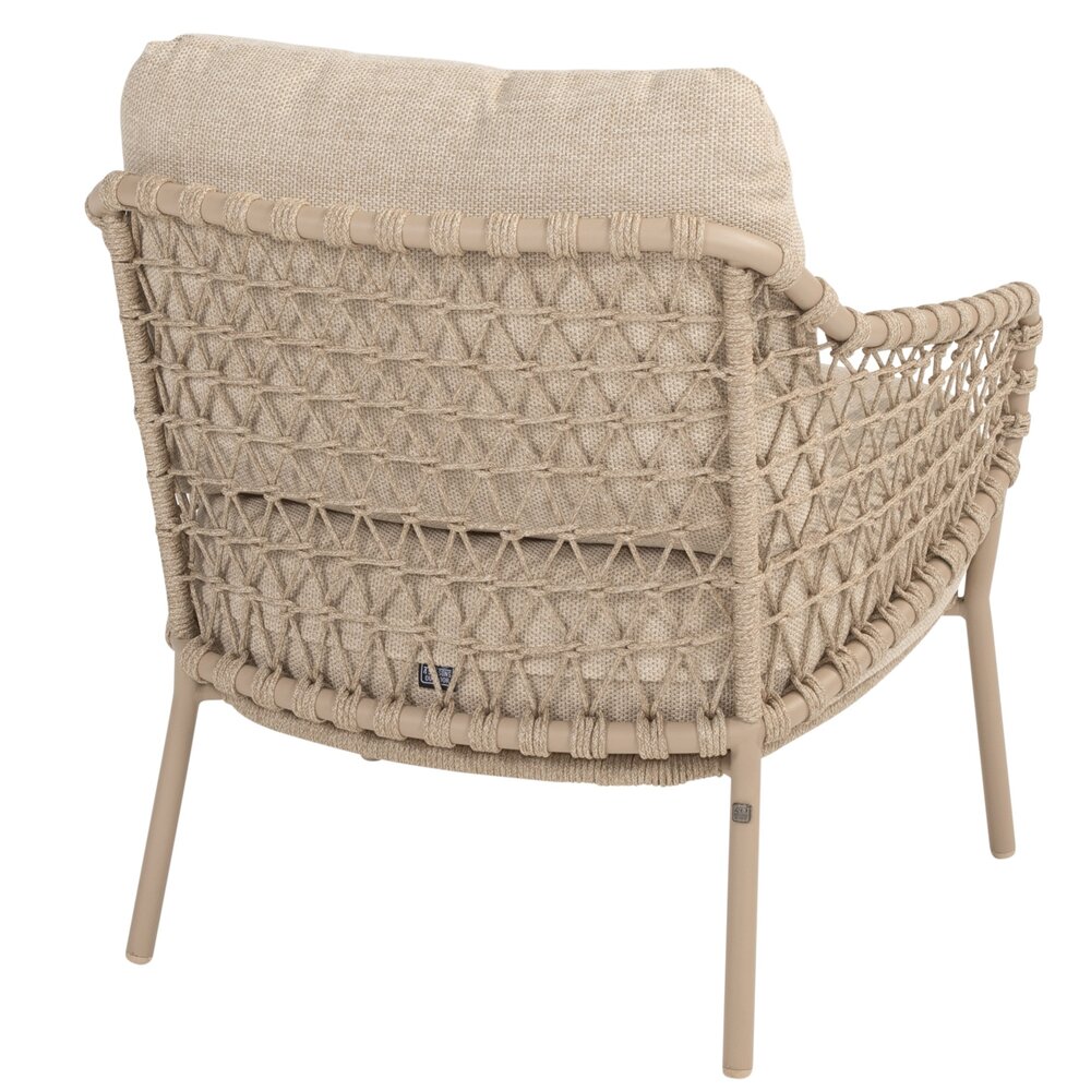 4 Seasons Outdoor Saba Sardinia low dining tuinset 7 delig 160 cm rond teak latte 4 Seasons Outdoor