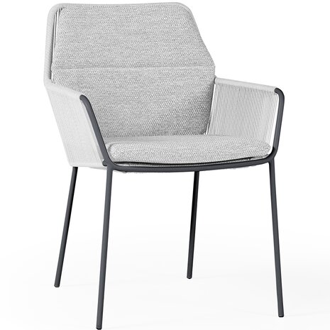 SUNS Punta dining tuinstoel soft grey mixed weave camel sand SUNS set van 4 SUNS Punta dining tuinstoel soft grey mixed weave camel sand SUNS set van 4