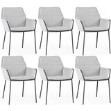 SUNS Punta dining tuinstoel soft grey mixed weave camel sand SUNS set van 6 SUNS Punta dining tuinstoel soft grey mixed weave camel sand SUNS set van 6