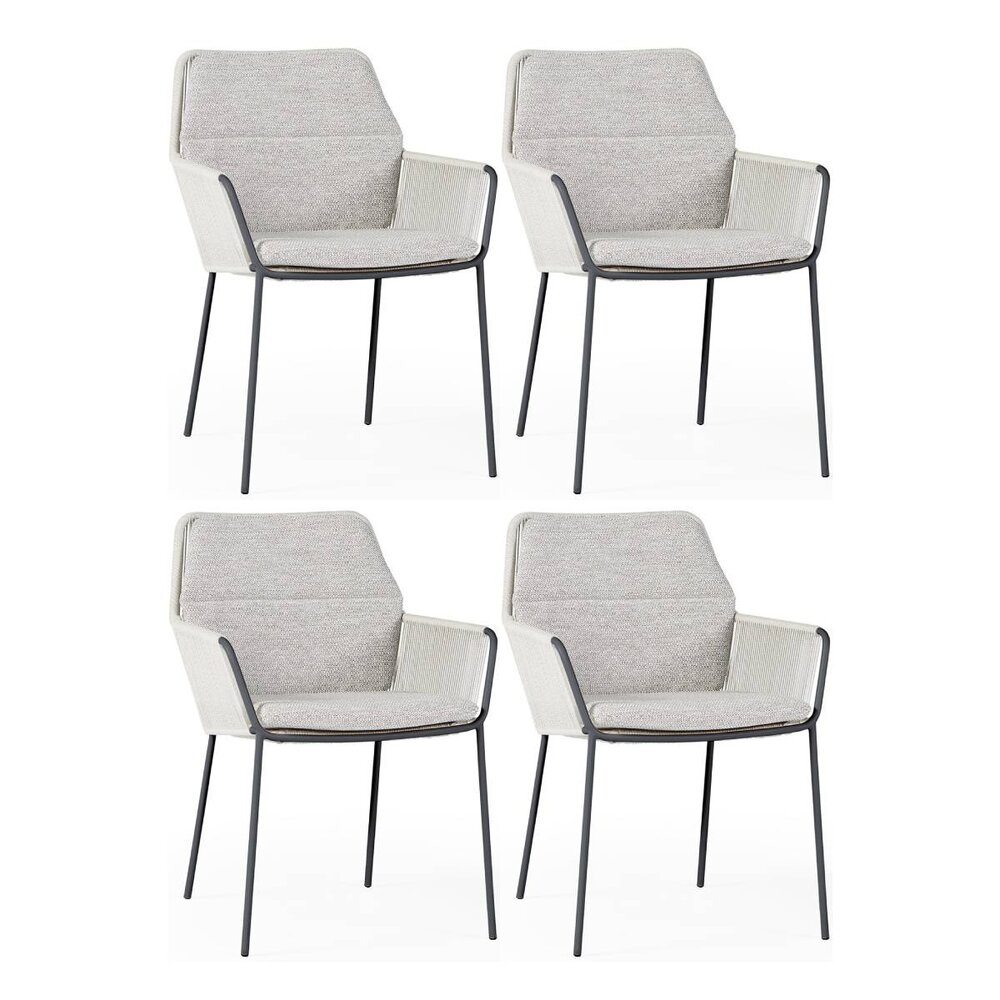 SUNS Punta dining tuinstoel naturel mixed weave camel sand SUNS set van 4 SUNS Punta dining tuinstoel naturel mixed weave camel sand SUNS set van 4