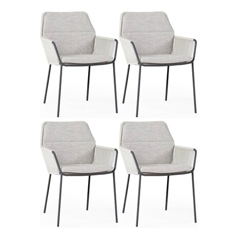 SUNS Punta dining tuinstoel naturel mixed weave camel sand SUNS set van 4 SUNS Punta dining tuinstoel naturel mixed weave camel sand SUNS set van 4