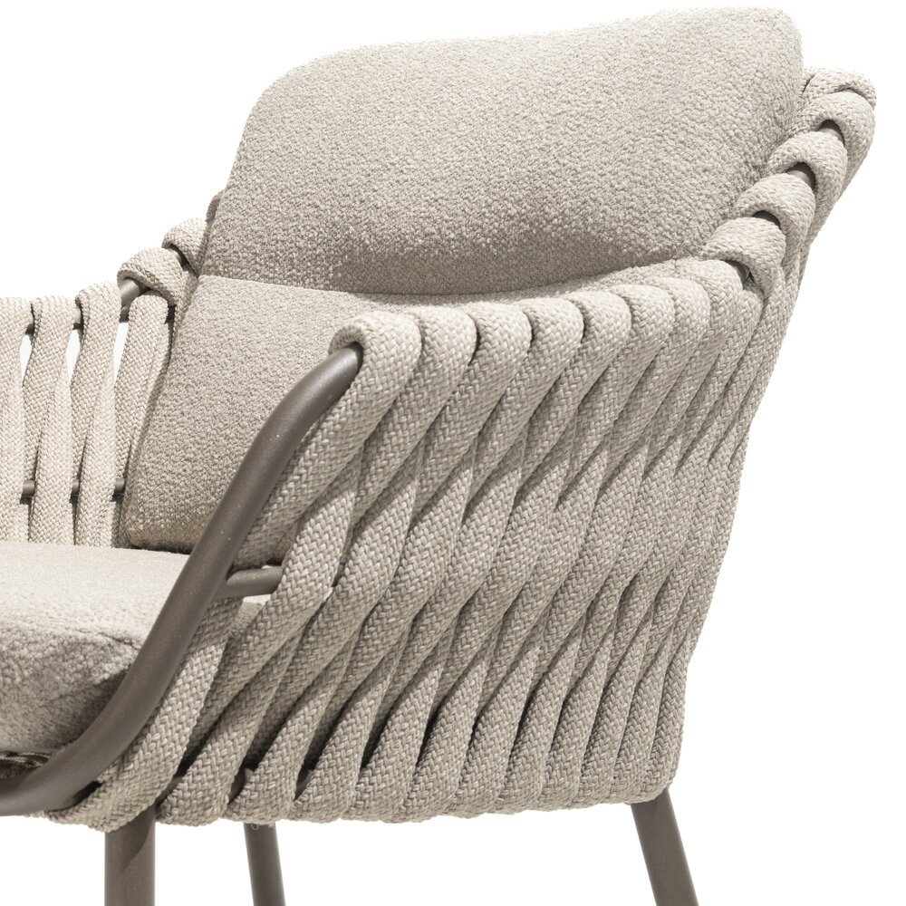 4 Seasons Outdoor Capri Montera barrel dining tuinset 7 delig 240x110xH75 cm teak terre 4 Seasons Outdoor