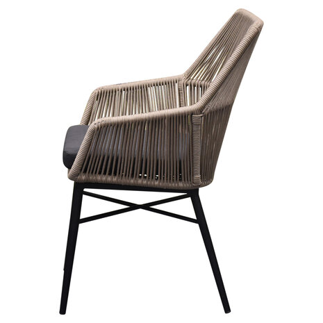 AVH-Collectie Chianti dining tuinstoel grijs rope set van 4 AVH-Collectie Chianti dining tuinstoel grijs rope set van 4