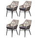 AVH-Collectie Chianti dining tuinstoel grijs rope set van 4 AVH-Collectie Chianti dining tuinstoel grijs rope set van 4