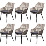 AVH-Collectie Chianti dining tuinstoel grijs rope set van 6 AVH-Collectie Chianti dining tuinstoel grijs rope set van 6