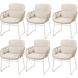 4 Seasons Outdoor Murcia dining stoel rope latte 4 Seasons Outdoor set van 6 4 Seasons Outdoor Murcia dining stoel rope latte 4 Seasons Outdoor set van 6
