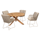 4 Seasons Outdoor Prado Fabrice dining tuinset 5 delig 130 cm rond teak latte 4 Seasons Outdoor 4 Seasons Outdoor Prado Fabrice dining tuinset 5 delig 130 cm rond teak latte 4 Seasons Outdoor