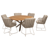 4 Seasons Outdoor Prado Fabrice dining tuinset 7 delig 160 cm rond teak latte 4 Seasons Outdoor 4 Seasons Outdoor Prado Fabrice dining tuinset 7 delig 160 cm rond teak latte 4 Seasons Outdoor