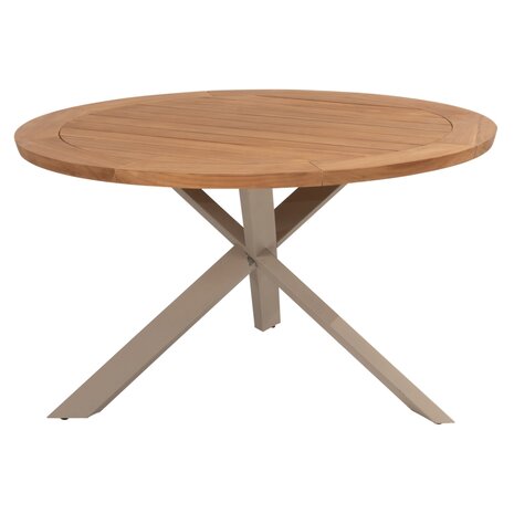 4 Seasons Outdoor Prado Fabrice dining tuinset 7 delig 160 cm rond teak latte 4 Seasons Outdoor