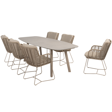 4 Seasons Outdoor Manolo Fabrice dining tuinset 7 delig 240x103xH75 cm keramiek latte 4 Seasons Outdoor 4 Seasons Outdoor Manolo Fabrice dining tuinset 7 delig 240x103xH75 cm keramiek latte 4 Seasons Outdoor
