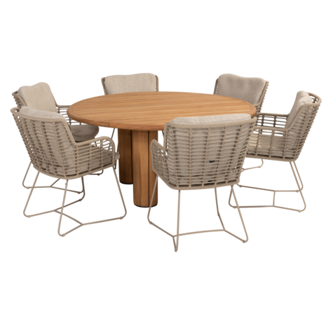 4 Seasons Outdoor Corsica Fabrice dining tuinset 7 delig 160 cm rond teak latte 4 Seasons Outdoor 4 Seasons Outdoor Corsica Fabrice dining tuinset 7 delig 160 cm rond teak latte 4 Seasons Outdoor