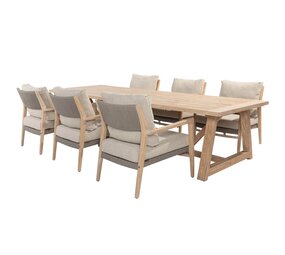 4 Seasons Outdoor Noah Julia low dining tuinset 7 delig 300x100xH69 teak 4 Seasons Outdoor 4 Seasons Outdoor Noah Julia low dining tuinset 7 delig 300x100xH69 teak 4 Seasons Outdoor