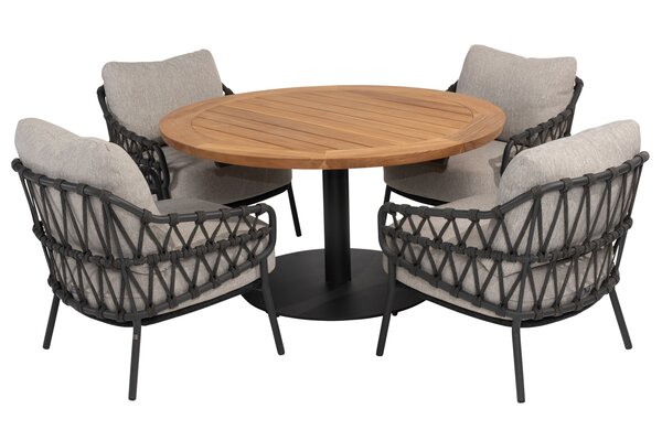 4 Seasons Outdoor Saba Calpi low dining tuinset 5 delig 130 cm rond teak antraciet 4 Seasons Outdoor 4 Seasons Outdoor Saba Calpi low dining tuinset 5 delig 130 cm rond teak antraciet 4 Seasons Outdoor