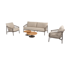 4 Seasons Outdoor Allora stoel bank loungeset 5 delig terre teak 4 Seasons Outdoor 4 Seasons Outdoor Allora stoel bank loungeset 5 delig terre teak 4 Seasons Outdoor