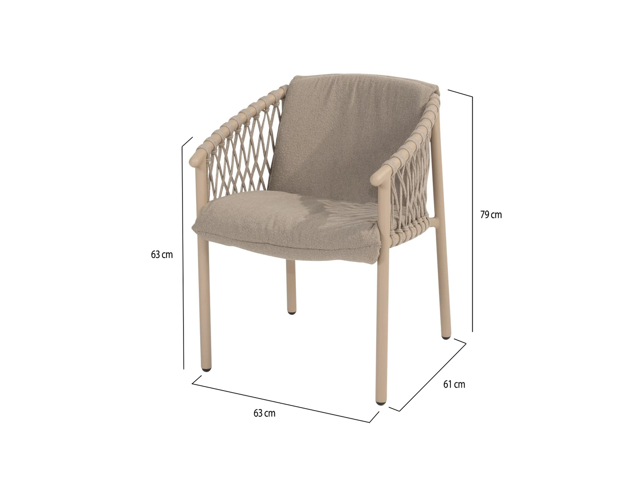 4 Seasons Outdoor Allora dining tuinstoel latte 4 Seasons Outdoor